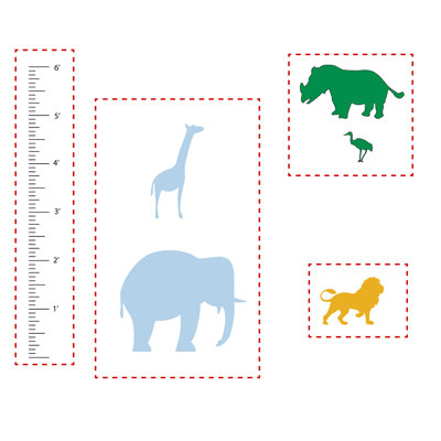 Décalcomanie murale graphique à croissance animale