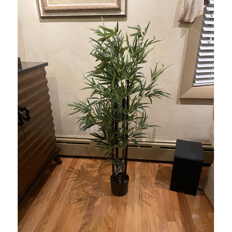 49" Artificial Bamboo Tree With 6 Black Trunks In A Pot