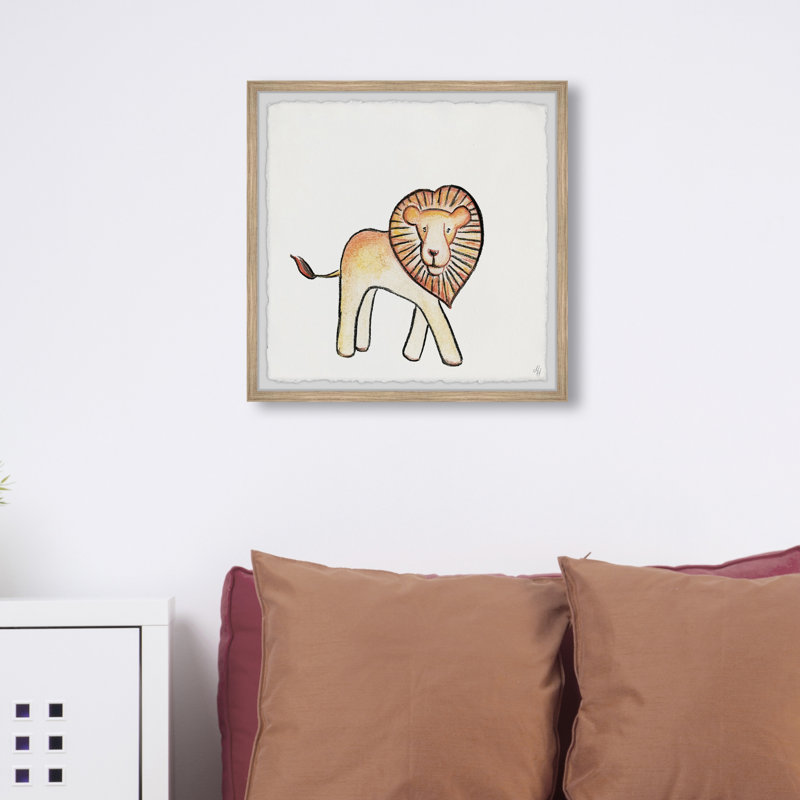 «Carwell Walking Lion», reproduction encadrée, H 12 po x l 12 po x P 1,5 po