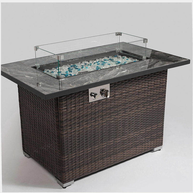 Outdoor fire pit table, propane fire table with ceramic tabletop gas fire table
