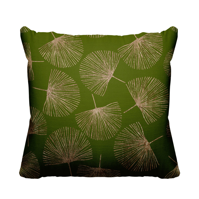 Coussin intérieur / extérieur Joba Dandilion, L 15 po x H 15 po, Chartreuse / or