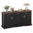 Modern Coffee Bar Station With 4 Doors And 3 Drawers, Wood Kitchen Storage Console Table For Living Room Dining Room Entryway
