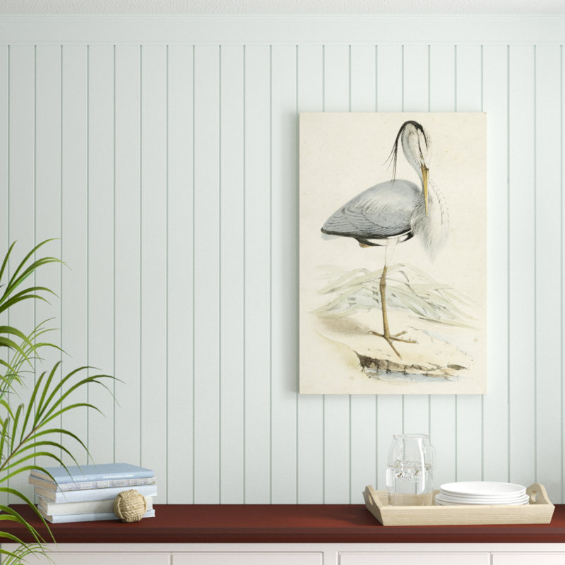«Antique Heron IV», peinture sur toile, H 36 po x l 24 po