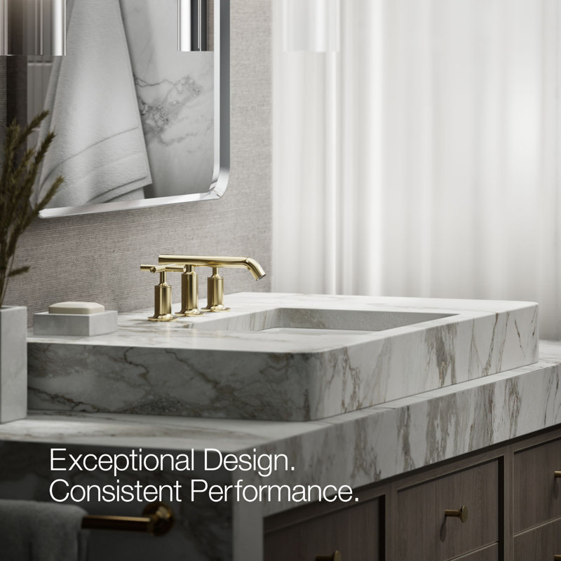 Purist Widespread Bathroom Sink Faucet, Vibrant French Gold