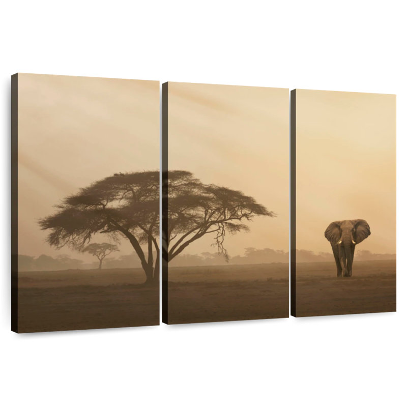 Brampt Elephant In Amboseli Park, 42" H x 65" W