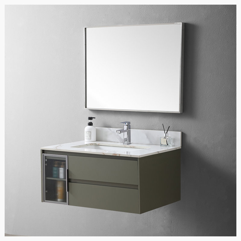 Dessus de meuble-lavabo simple 31,02 en pierre frittée avec 1 trou de robinet