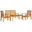 Lily Manor 4 Piece Garden Lounge Set Solid Wood Acacia