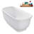 59" Streamline Soaking Glossy White Freestanding Tub and Tray With Internal Drain-101412695