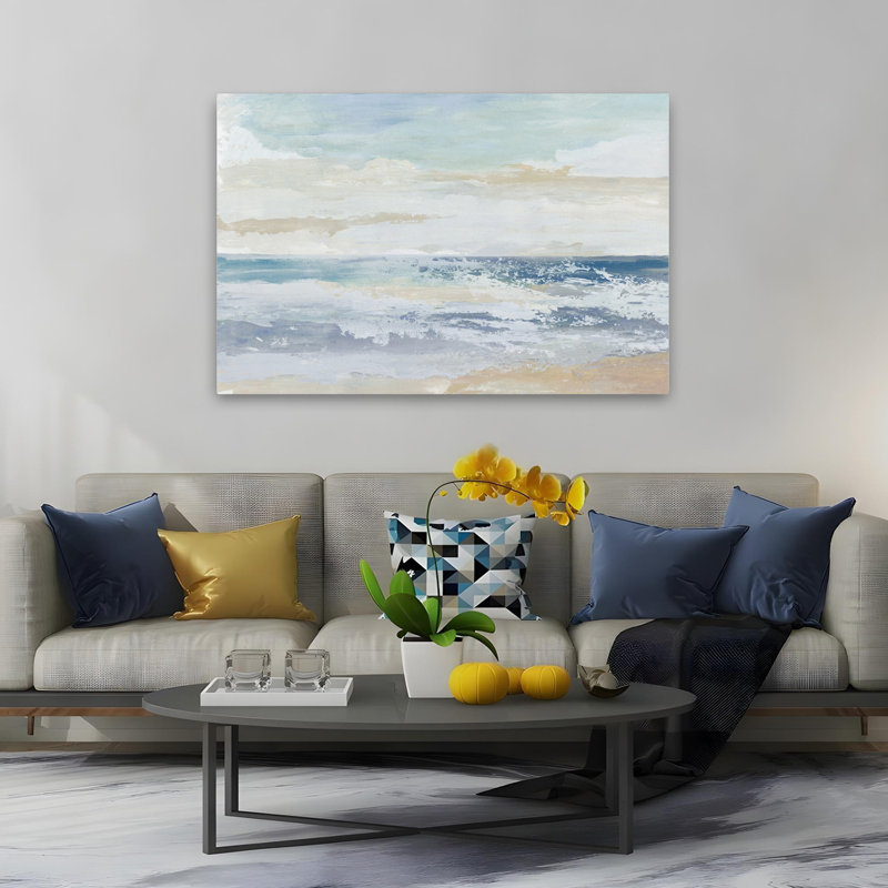 Océan sel abstrait coquillages côtiers et corail Art contemporain, H 60 po x l 40 po