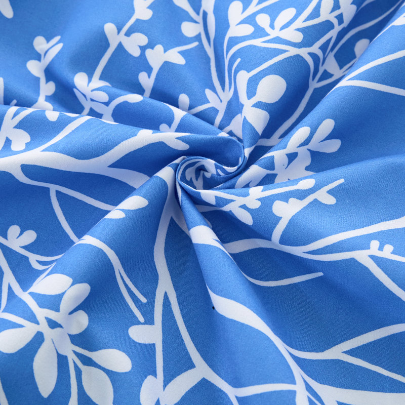 Light Blue and White Twin Microfiber Sheet Set
