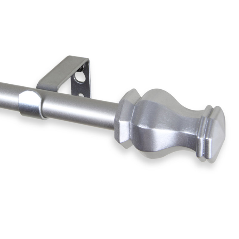 Tringle à rideaux simple Gallager, l 84 po à 120 po, Nickel satiné