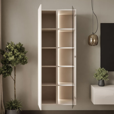 CARMEN wall-mounted display cabinet with LED lightin