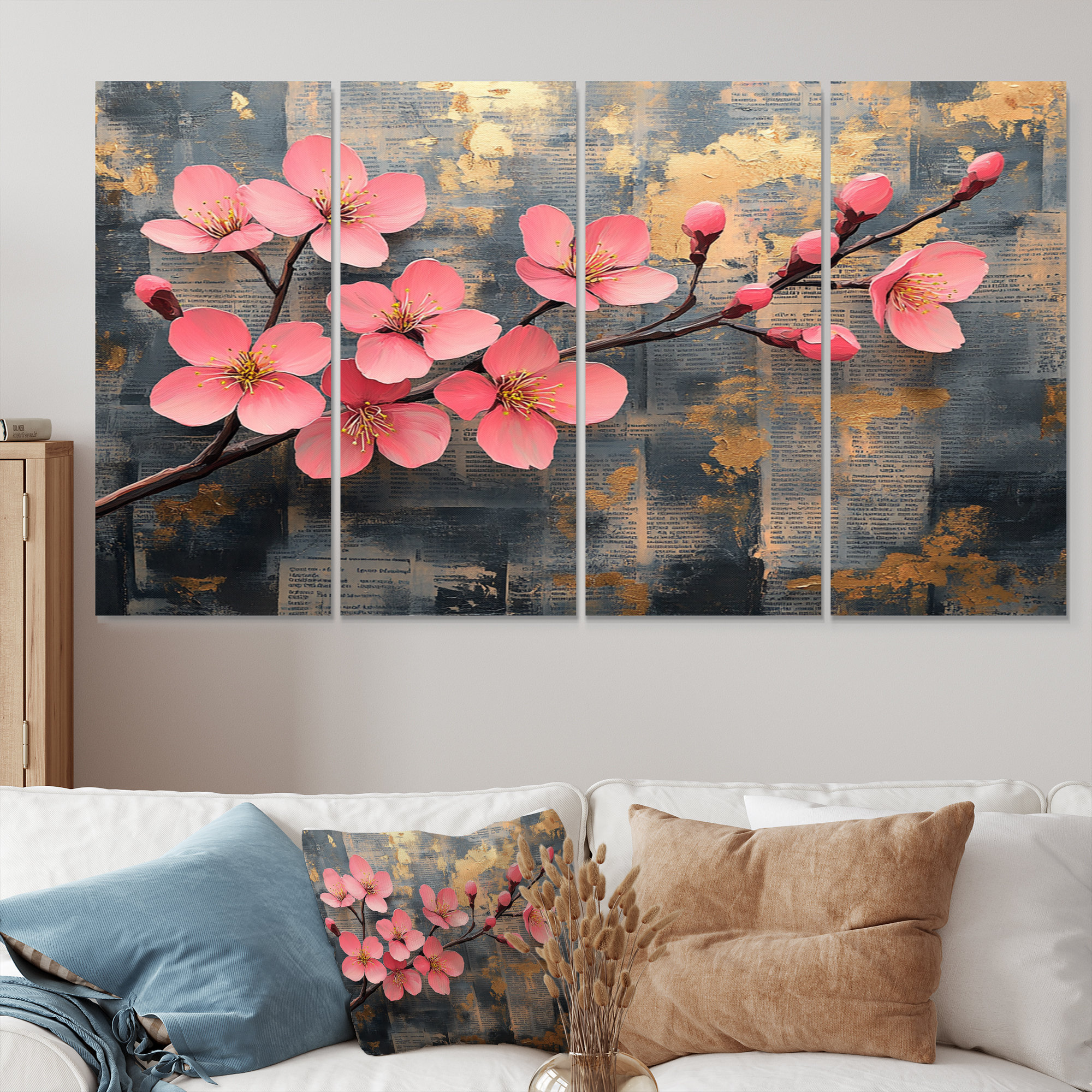 Lark Manor™ Pink And Gold Spring Cherry Blossom II - Cherry Blossom ...