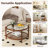 Wooden 31" Round Coffee Table With Tempered Glass Top Handmade Rattan Shelf