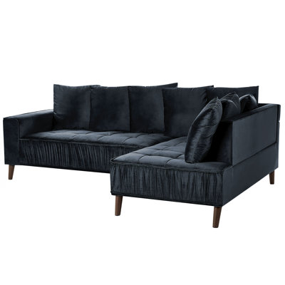 Adelya 3 Seater Velvet Corner Sofa 