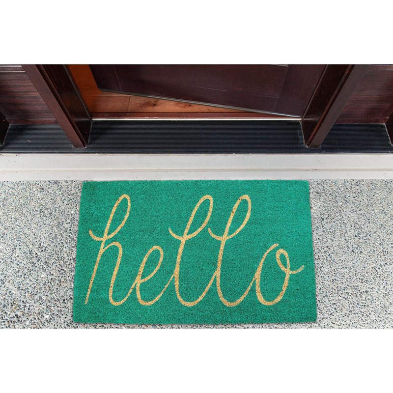 Epes Non-Slip Outdoor Doormat, Aqua