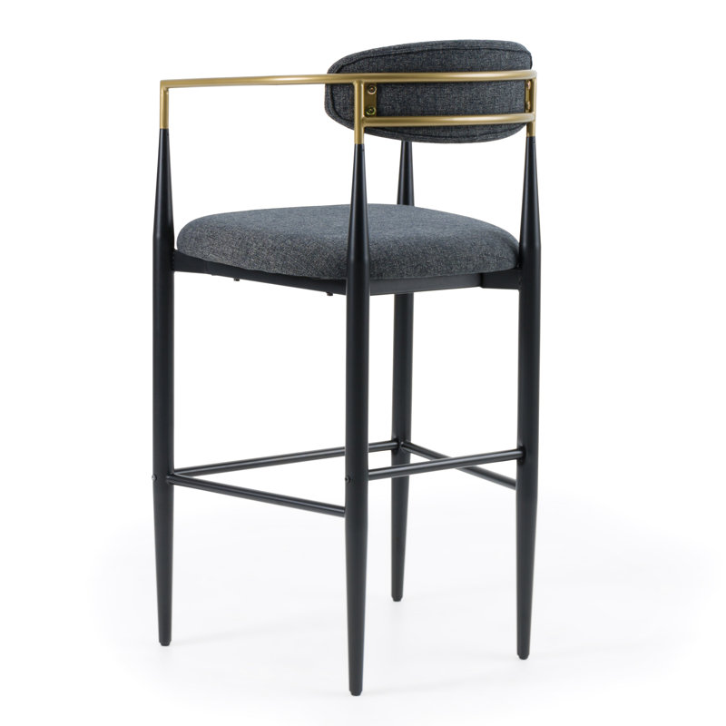 Zento - Fauteuil de bar moderne Mid-Century, Gris foncé