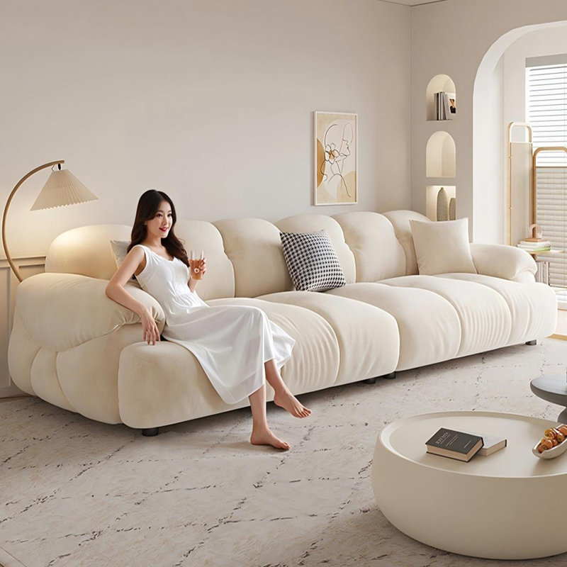 Coussin modulaire beige en polyester, Beige