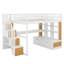 Lit mezzanine double avec bureau, tablettes et tiroirs-516311876