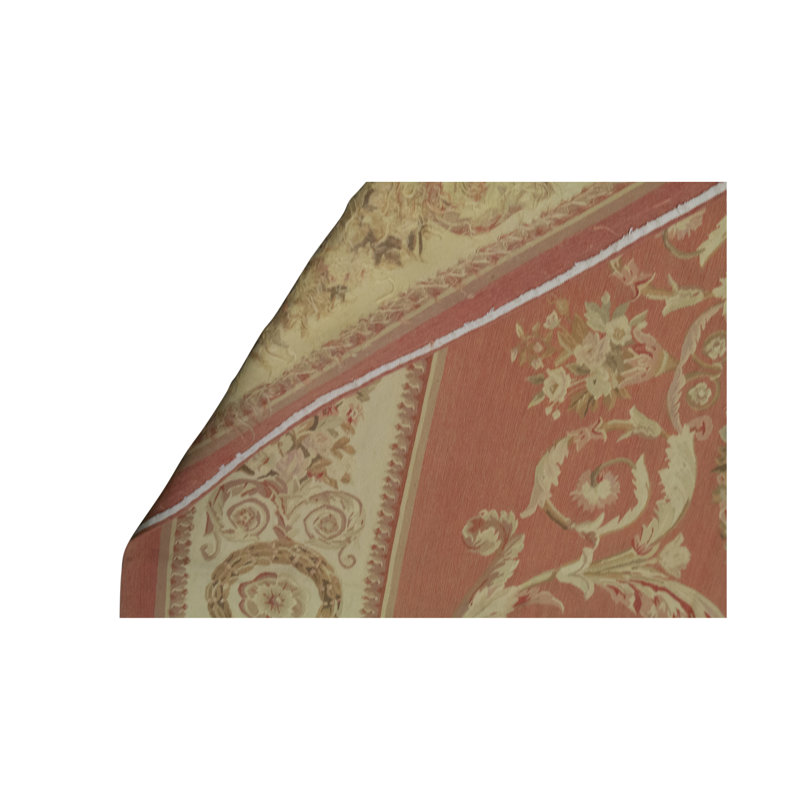 Hand-Knotted High-Quality Rust and Beige Area Rug