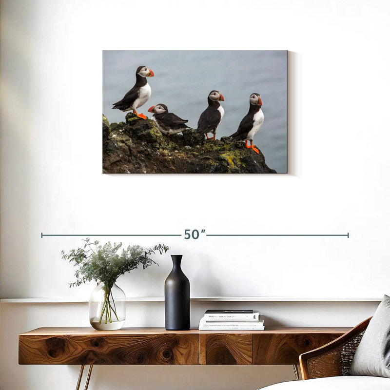 Brampt Puffins On A Rock, 20" H x 30" W