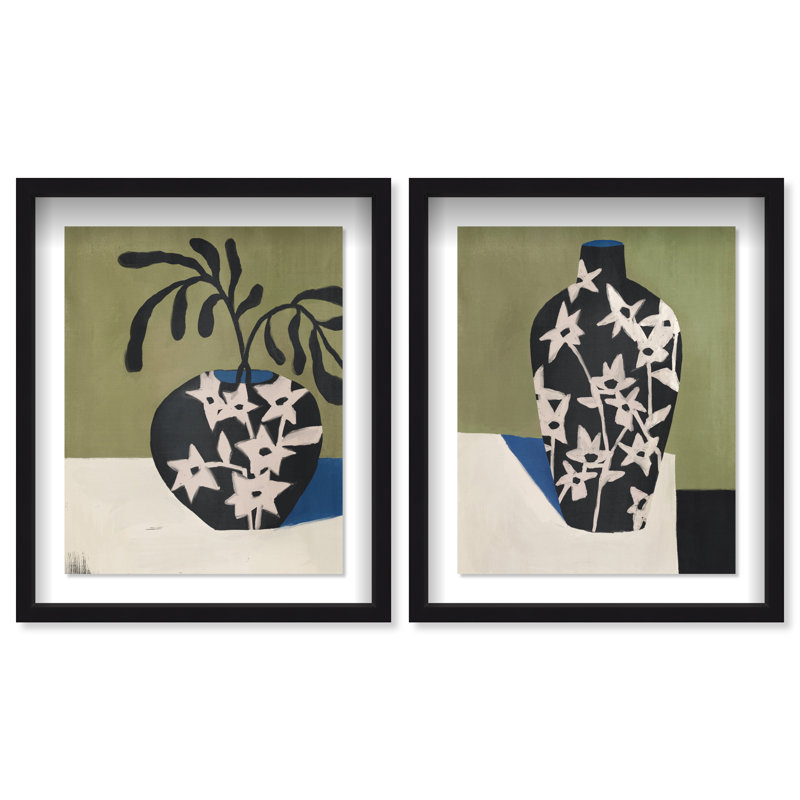Noir Vase Set Set by Oliver Gal, 51"H x 43"W, Black Shadowbox