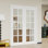 Porte intérieure double avec cadre assorti - portes de garde-manger intérieures en panneau de fibres à densité moyenne blanc 10 Lite Prehung