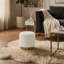 Repose-pieds rond en polyester Willner -1688313879