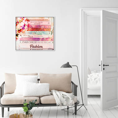 Fashion and Glam Noir and Blush Lips - Graphic Art Print Willa Arlo Interiors Format: Black Framed Canvas, Size: 24 H x 24 W x 1.5 D