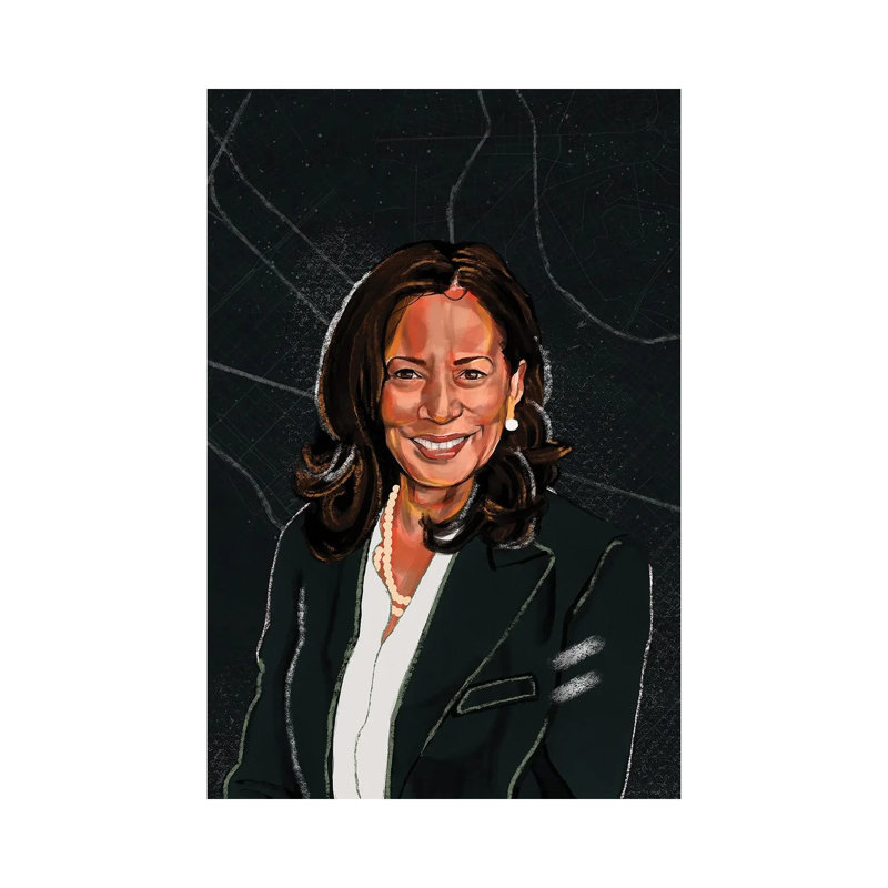 «Kamala Harris» par Domonique Brown, impression sur toile tendue, H 40 po x l 26 po x P 1,5 po
