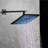 FontanaShowers Matte Black 12" Inch Rain Shower Set with LED Color Wall Mounted Brass Construction Shower Head