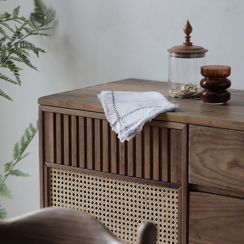 Simple modern rattan storage cabinet sideboard