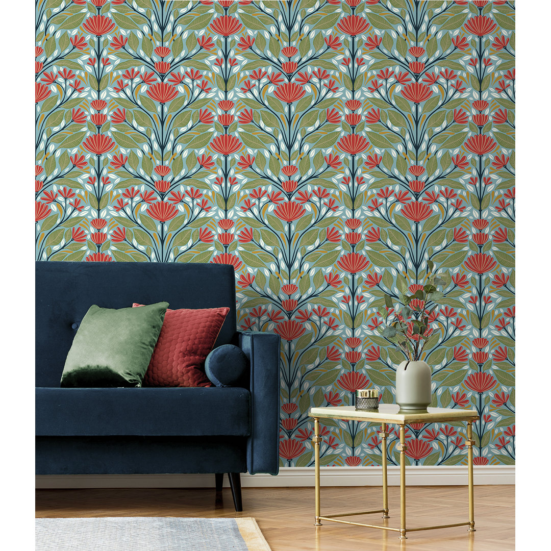 Zhani Peel & Stick Floral Roll Red Barrel Studio®