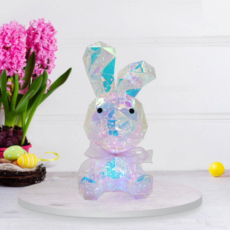 Lapin de Pâques prismatique irisé 16 po - Mitzie