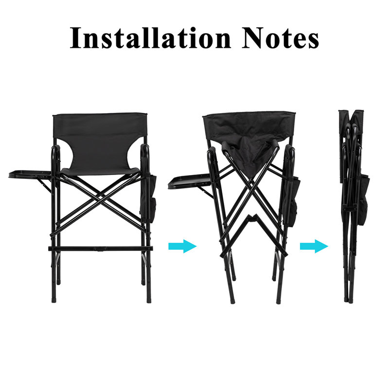 Dag Folding Director Chair, Black, Black