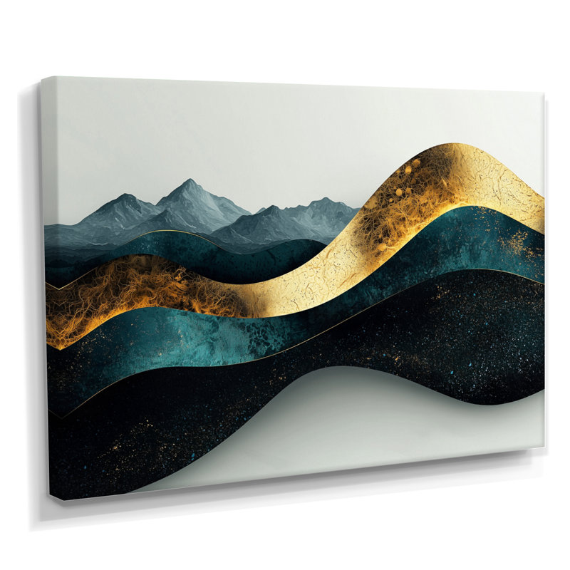 «Minimal Mountains Solitude Horizon», art mural abstrait, H 12 po x l 20 po, Toile tendue, Ne s’applique pas