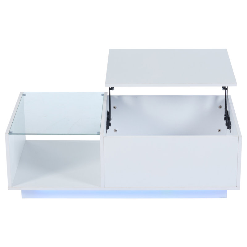 Lift Top Block Coffee Table with Storage
