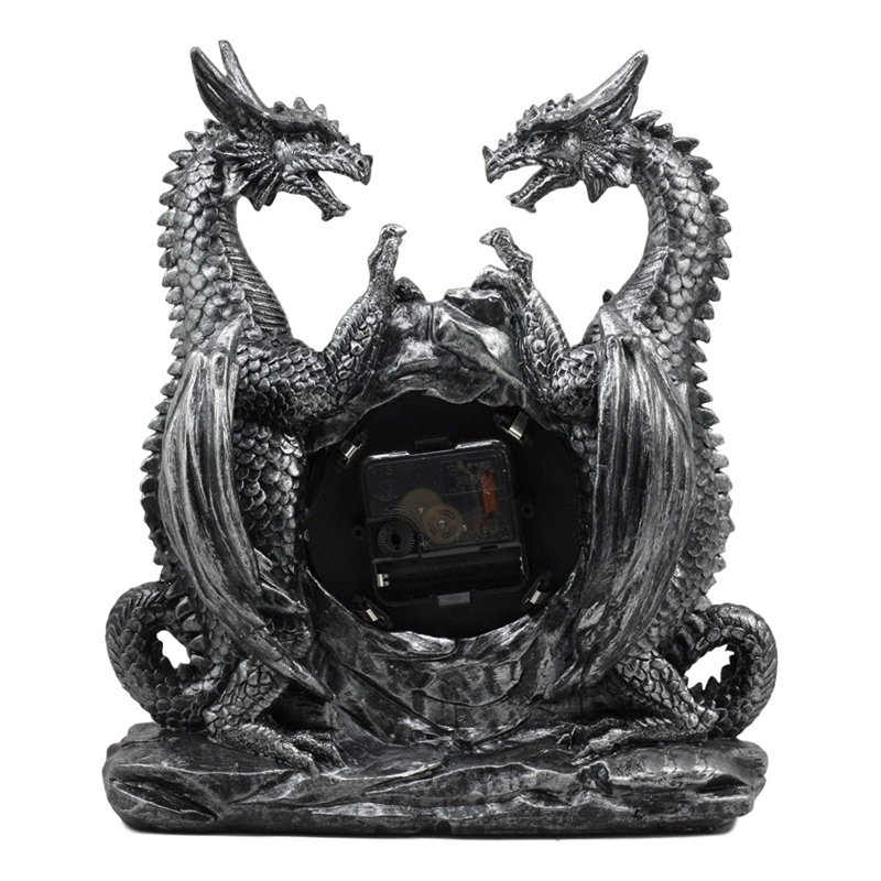 Roman Numeral Resin Quartz Movement / Crystal Tabletop Clock in Silver