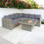 WENTWORTH Corner Lounging Set (1 x LH & RH Sofa Bench, 1 x Std Corner Seat & 1 x Adjustable Height Table 100 x 100cm (68cm - Dining / 50cm - Coffee) inc Cushions)