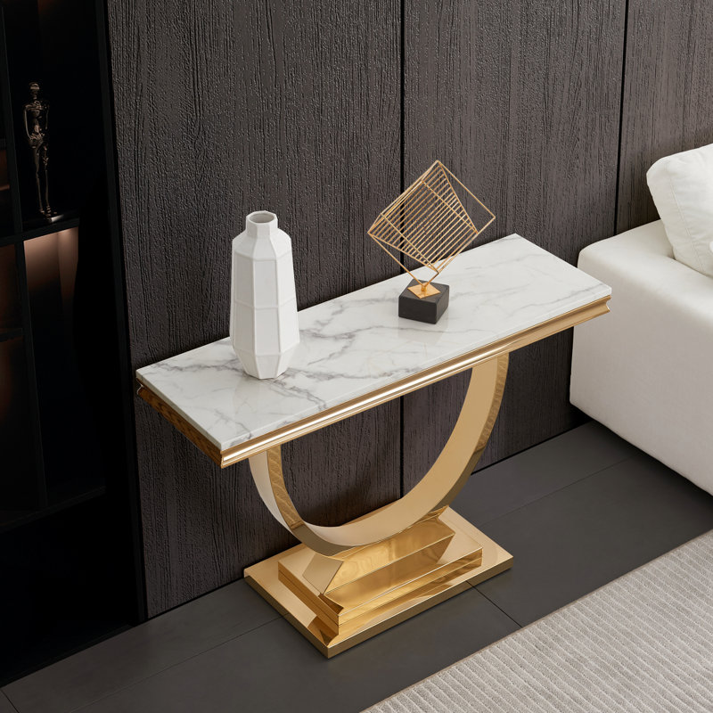 Console Tobitha, Blanc, Or