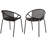 Patio Dining Chairs Stackable Chairs with Breathable Design Modern Simple Art Style (Set of 2),Metal Legs+Plastic backrest-650798508