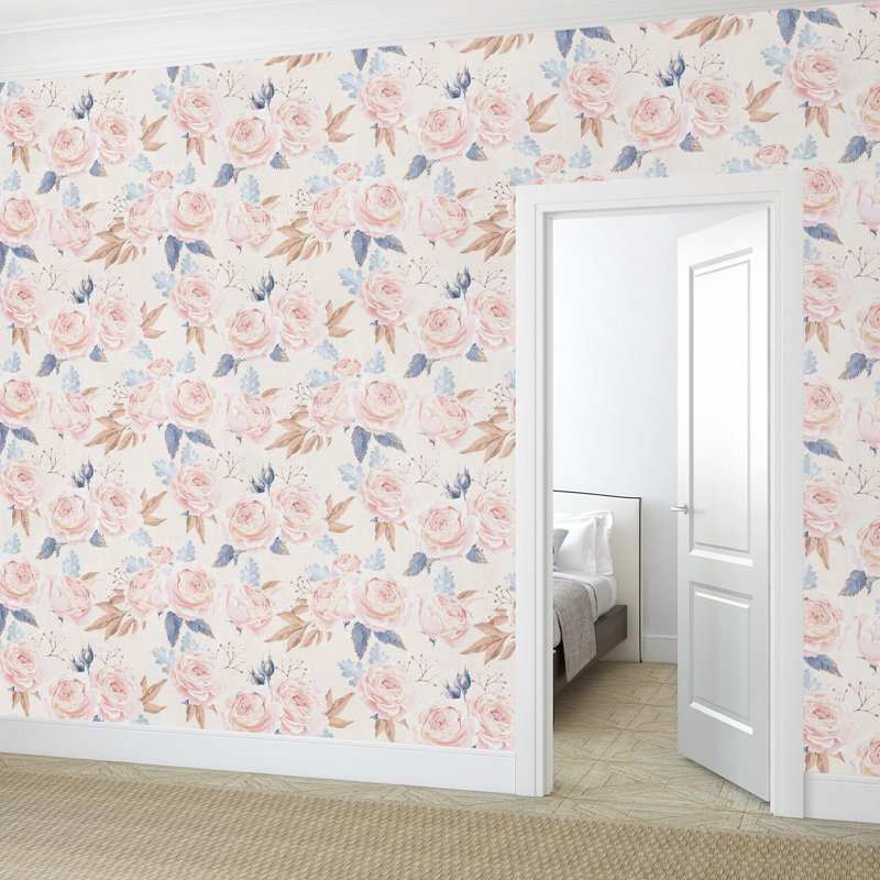 Toile Damask Peel & Stick Floral, 108" L x 144" W