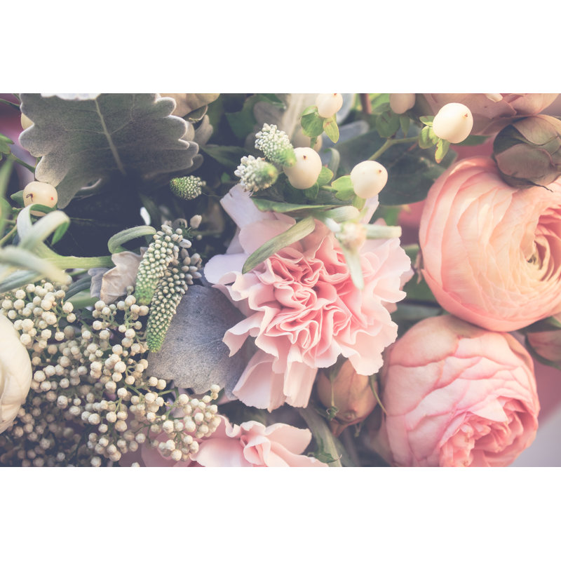 Delicate Bouquet Of Flowers In Vintage Style - Wrapped Canvas Print, 20cm H x 30cm W x 3.8cm D