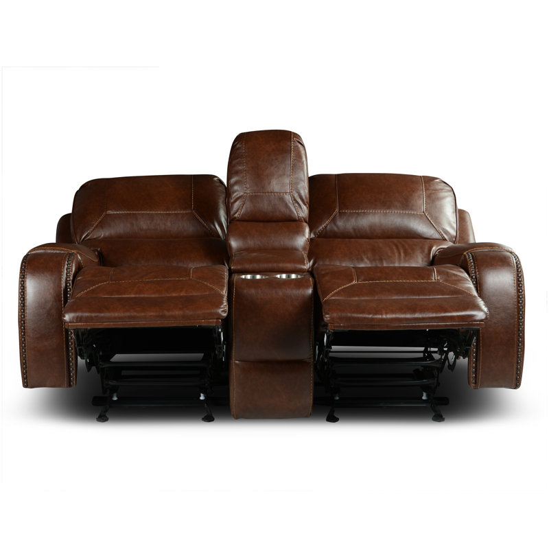 Wakita 78'' Faux Leather Reclining Loveseat, Brown