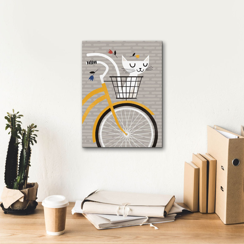 «Croisière chat jaune» par Michael Mullan, art mural sur toile, H 16 po x l 12 po x P 0,75 po