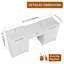 Meuble-lavabo autoportant de 72 po avec lavabo en résine et armoire à 1 côté, portes et tiroir à fermeture douce, blanc brillant, contreplaqué (emballage KD)