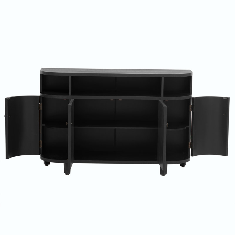 Armoire d'appoint avec 4 portes, Noir