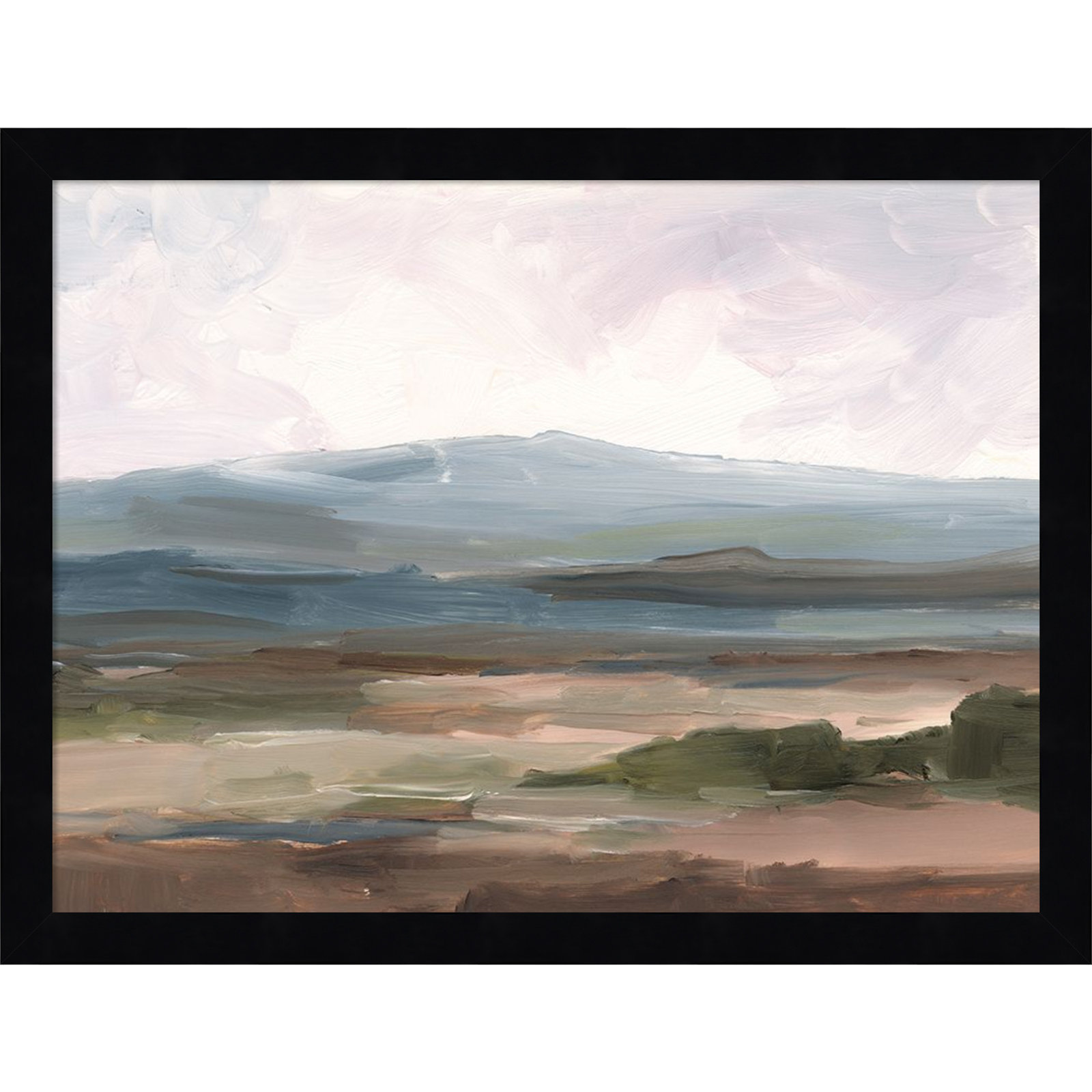 Ethan Harper "Serene Mountain Study II" Print, Black, 13" H x 17" W