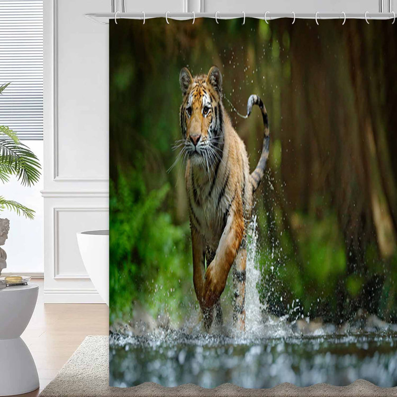 Rideau de douche avec 12 crochets Tiger, L 72 po x l 84 po