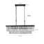 Série de lustre, lustre rectangulaire réglable en cristal, luminaire en cristal industriel moderne E12, luminaire suspendu en fer forgé rustique (convient pour la cuisine / le salon / la chambre à coucher) Noir (ampoules non incluses)-398350566